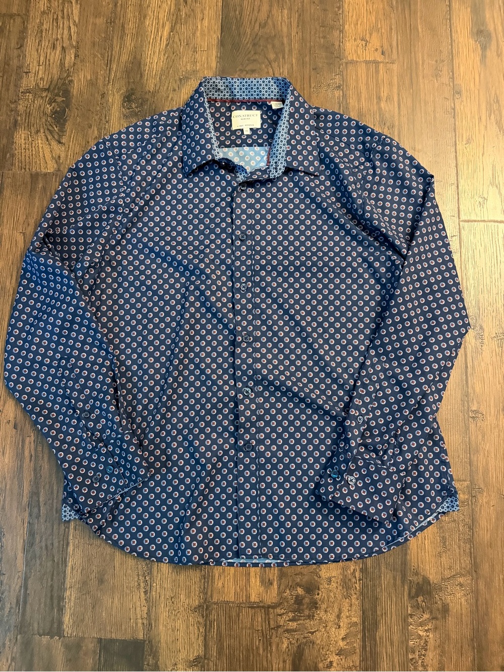 Men's Construct Navy Button-Up
